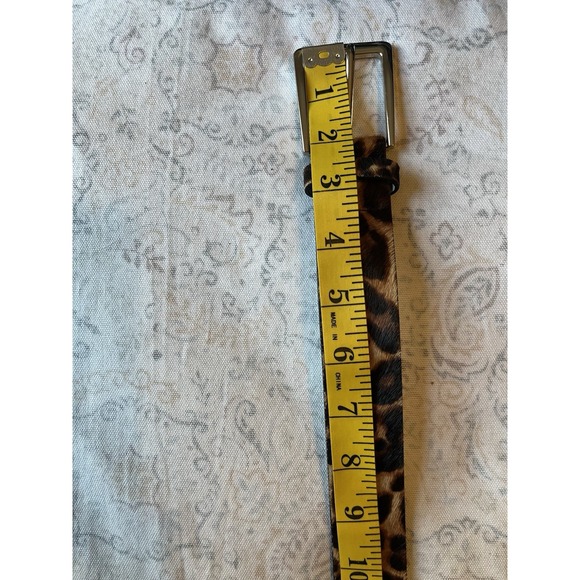 White House Black Market women's Leopard Print Haircalf  genuine Leather Belt - Picture 2 of 8